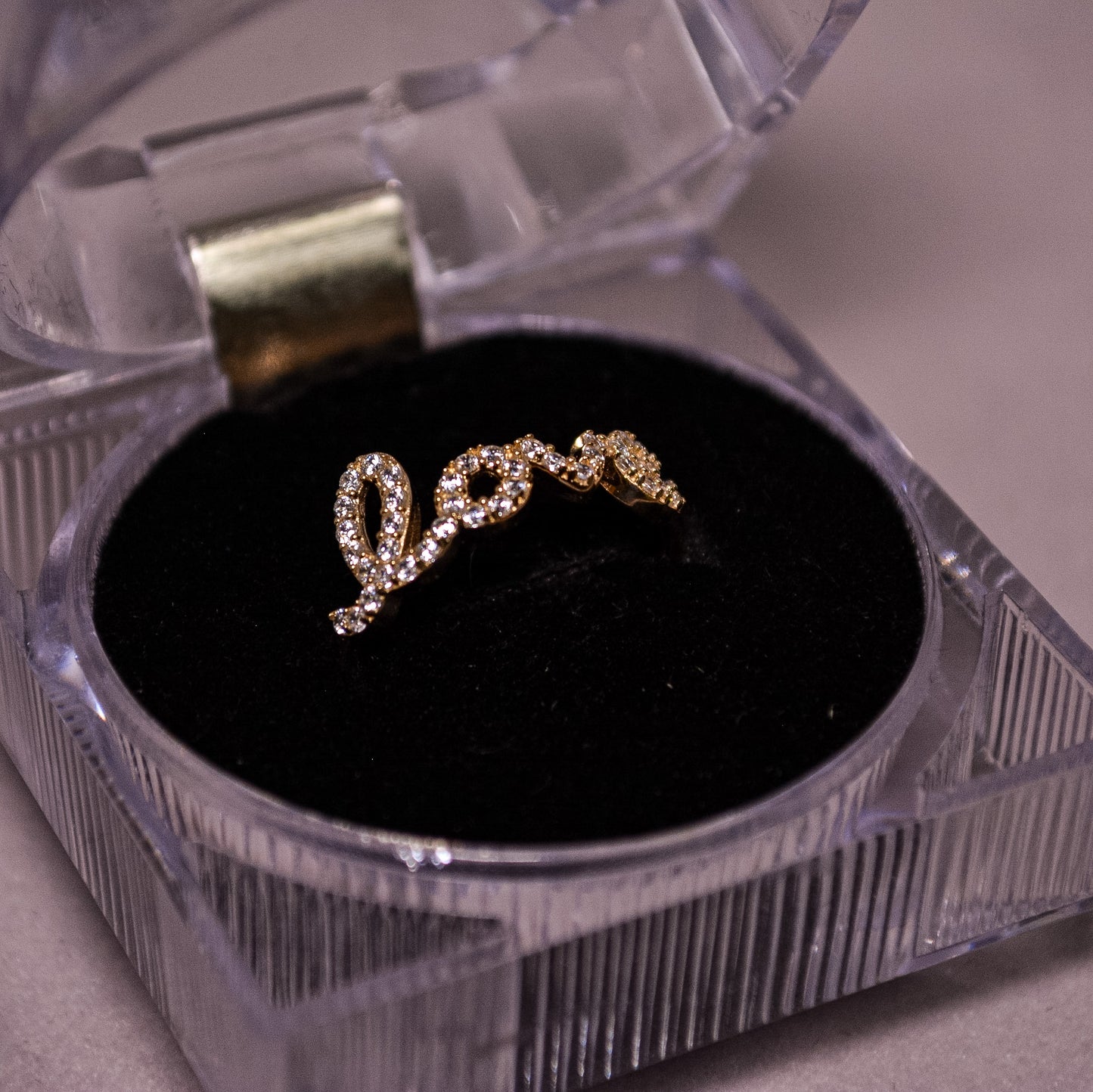 14K "Love" CZ Ring-Size 7-A273