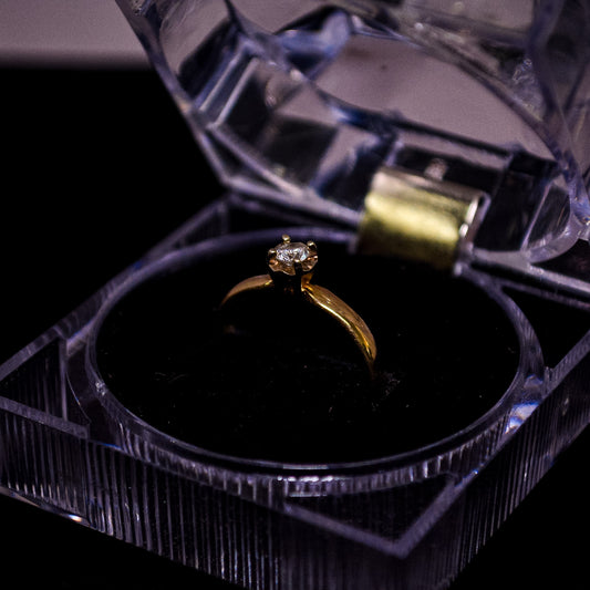 Classic Natural Diamond Solitaire Gold Ring – 2.0g – Size 6.5 | A69