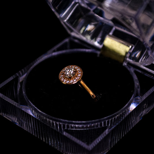 Natural Diamond Halo Engagement Ring – 0.494 CT Center Diamond – G VS2 – Size 7.5 | AL07