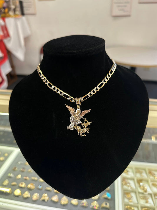 14K Gold “San Miguel" Three-Tone Pendant #D002