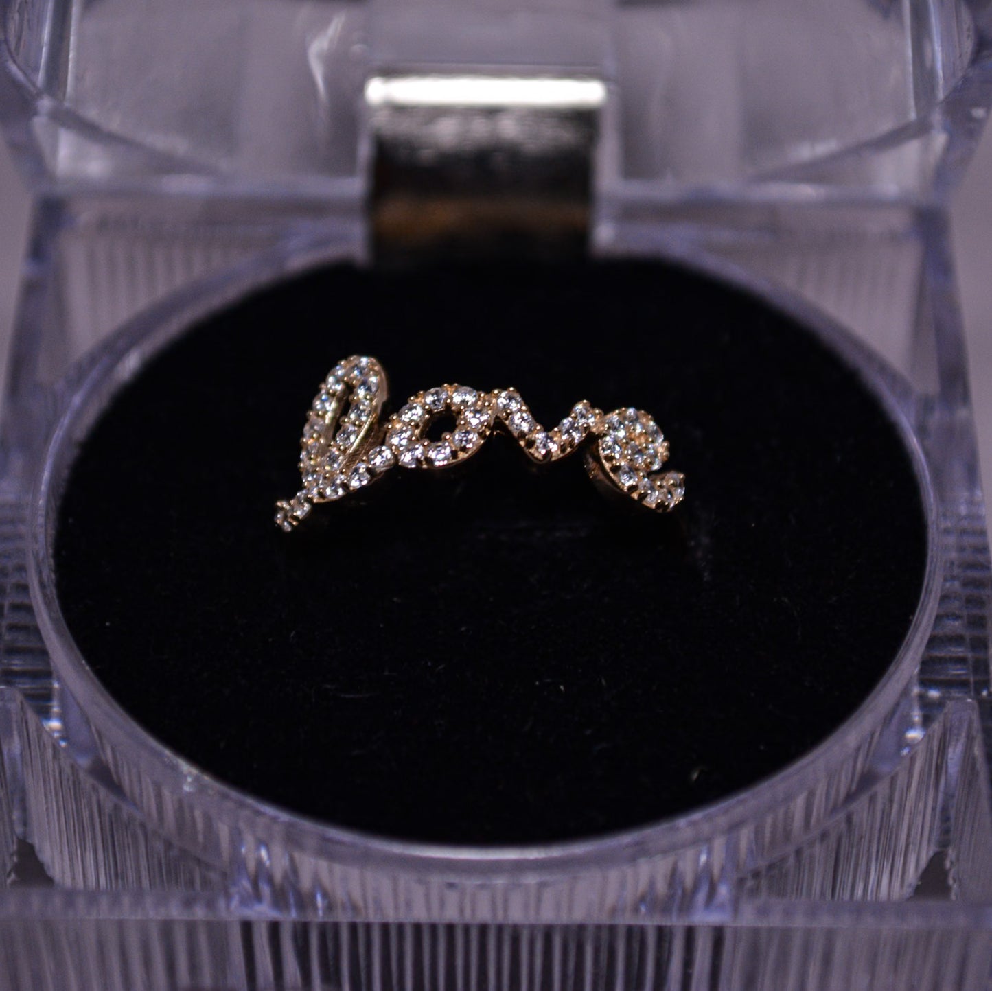 14K "Love" CZ Ring-Size 7-A273