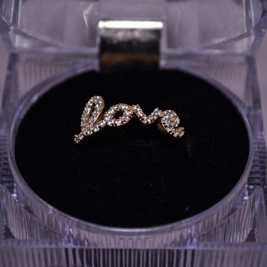 14K "Love" CZ Ring-Size 7-A273