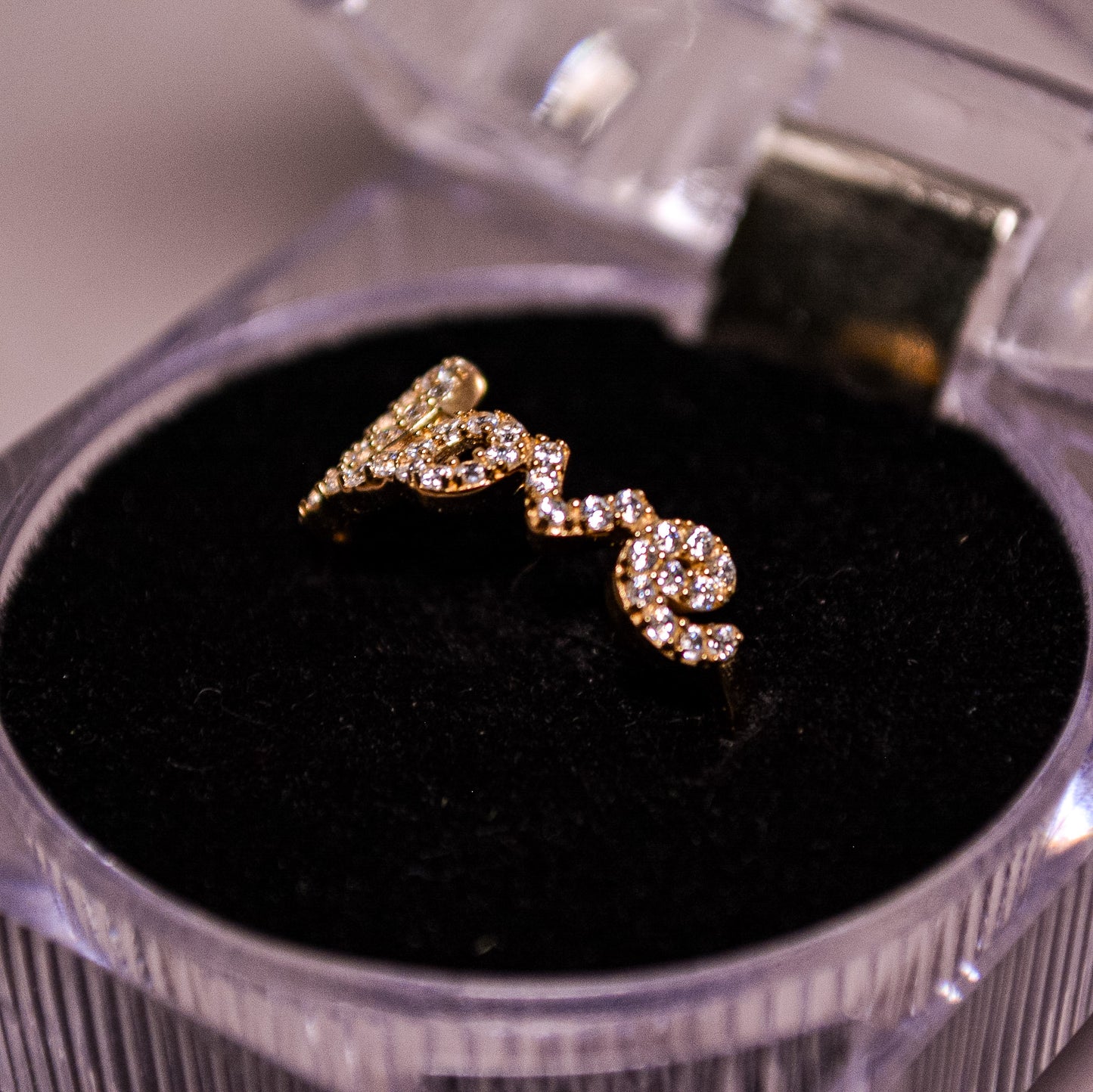 14K "Love" CZ Ring-Size 7-A273
