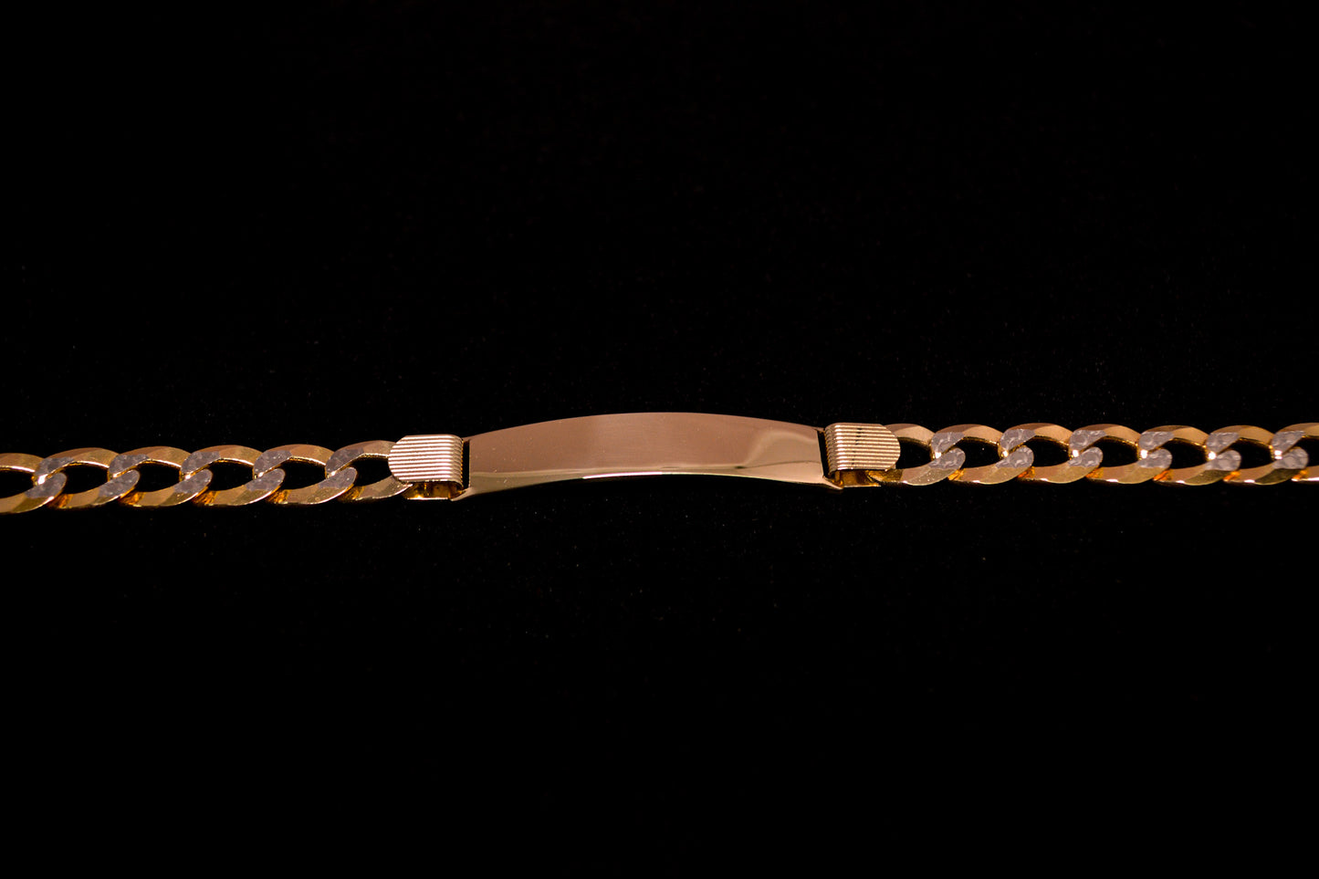 14K Gold Two-Tone Curb ID Bracelet-B07