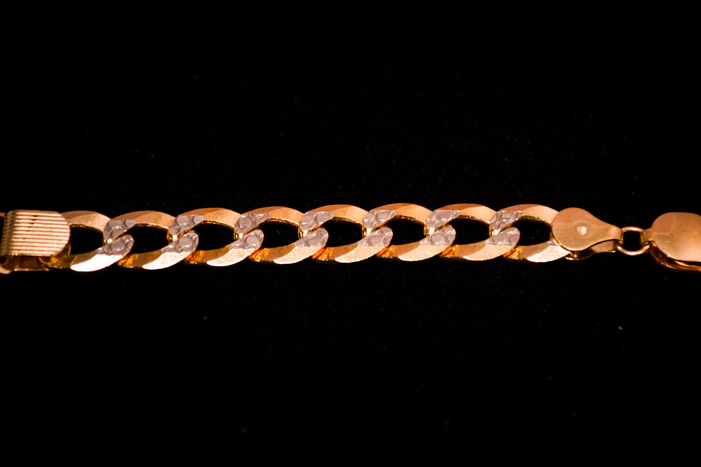 14K Gold Two-Tone Curb ID Bracelet-B07