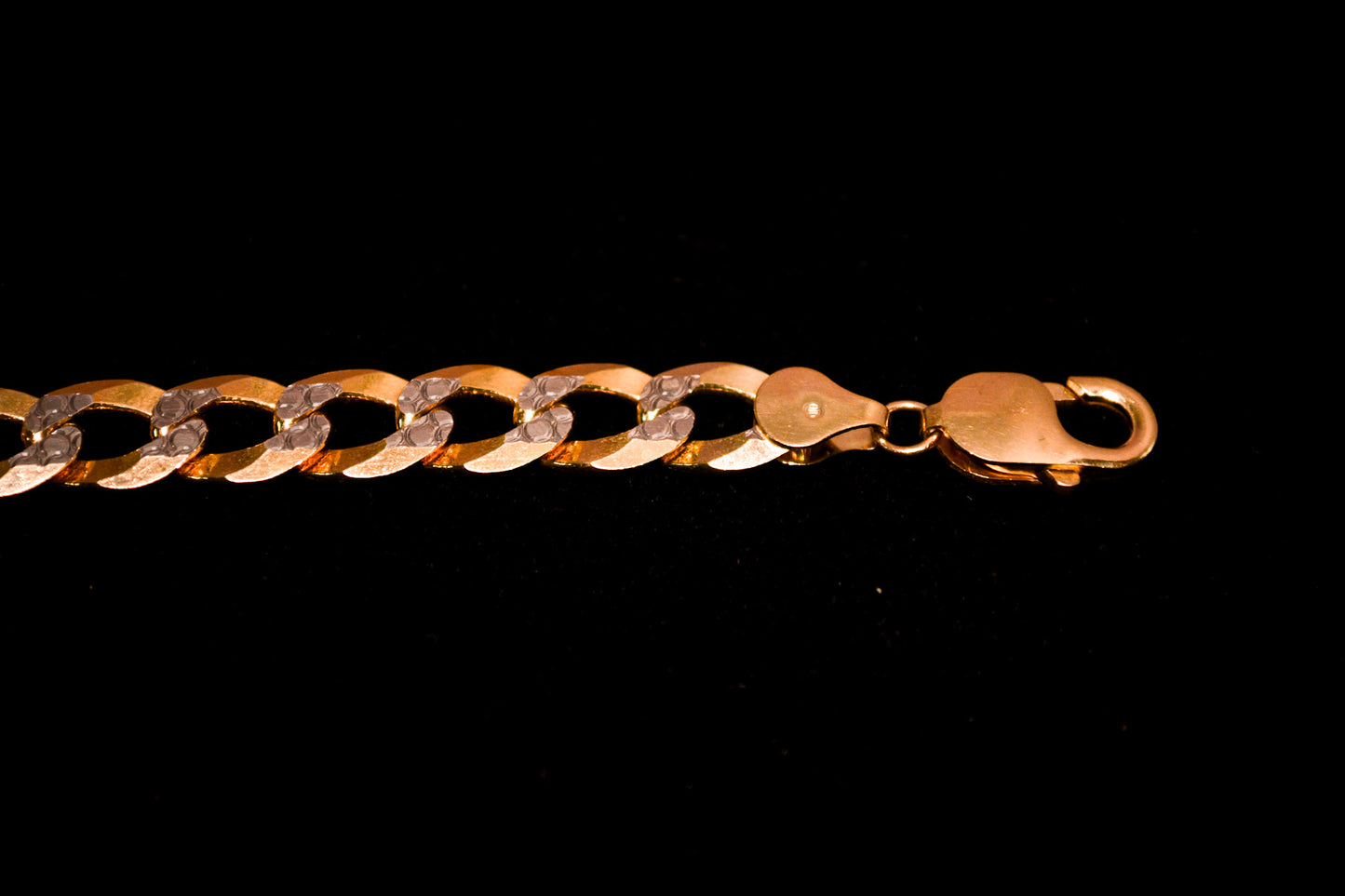 14K Gold Two-Tone Curb ID Bracelet-B07