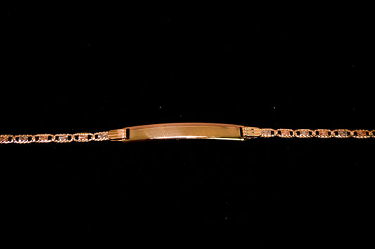 14K Gold Two-Tone Valentino ID Bracelet-B17