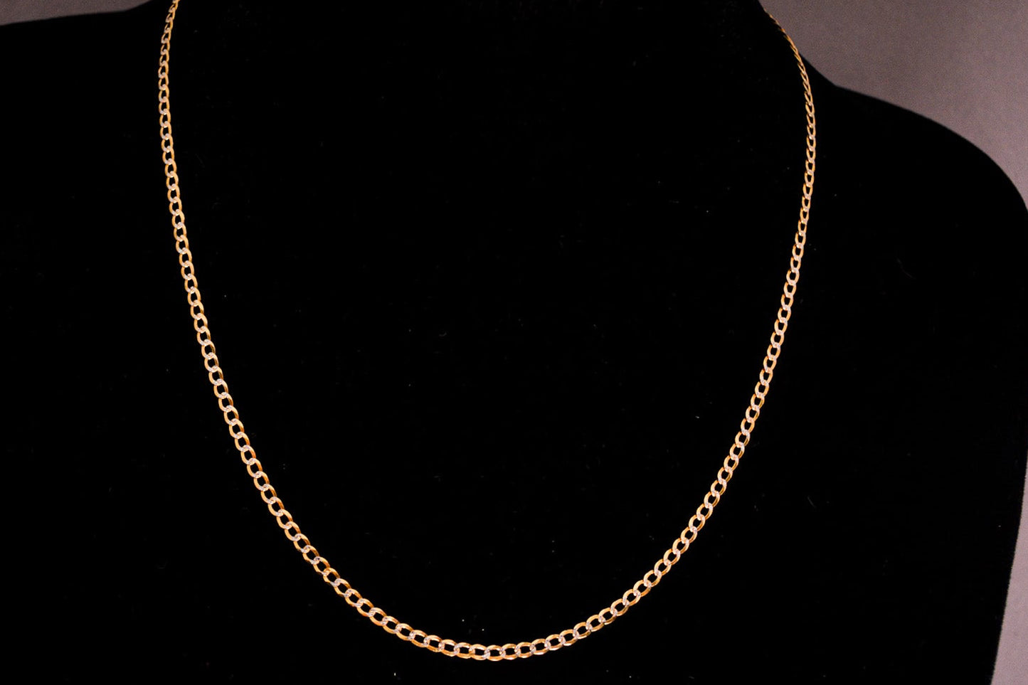 14K Gold Diamond-Cut Curb Chain-C100