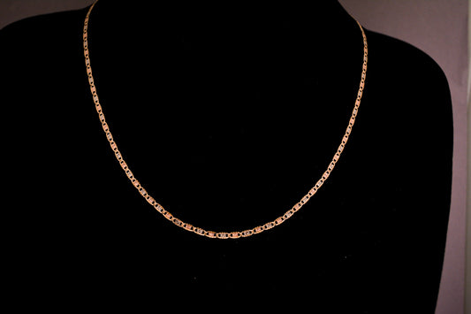 14K Gold Three-Tone Valentino Link Necklace-C144