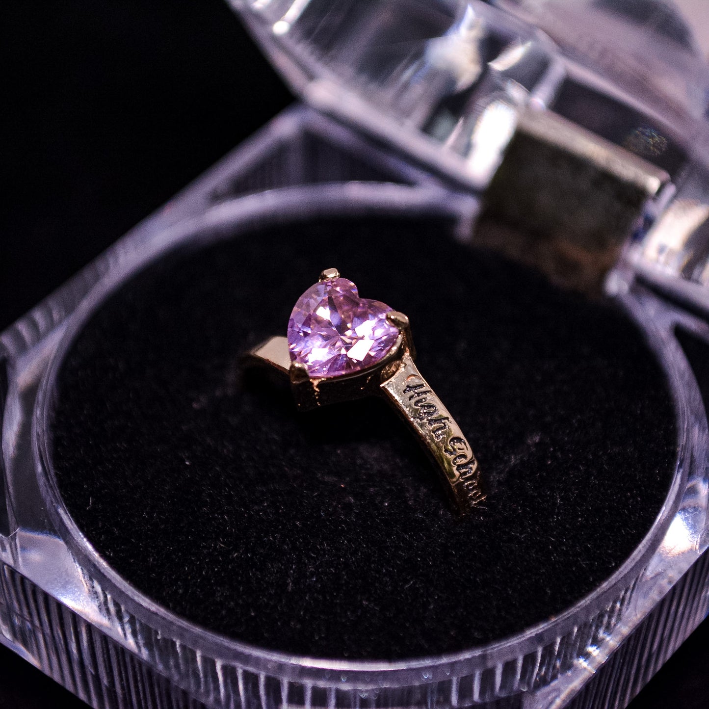 14K Gold Graduation Heart Ring with Pink CZ Stone – Size 7 – A279
