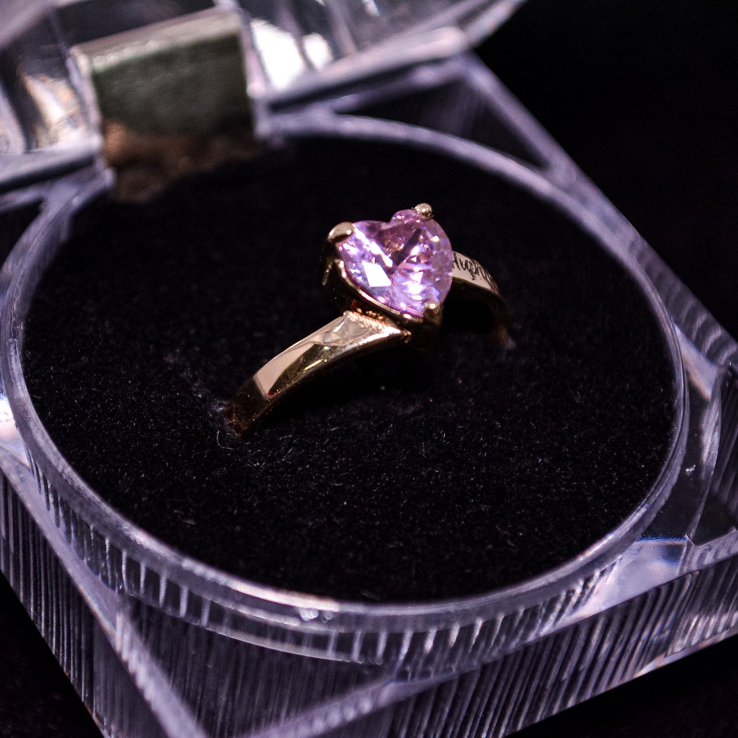 14K Gold Graduation Heart Ring with Pink CZ Stone – Size 7 – A279