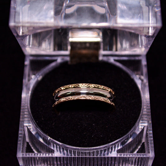 14K Gold Engraved Band Ring – Size 10 – A280