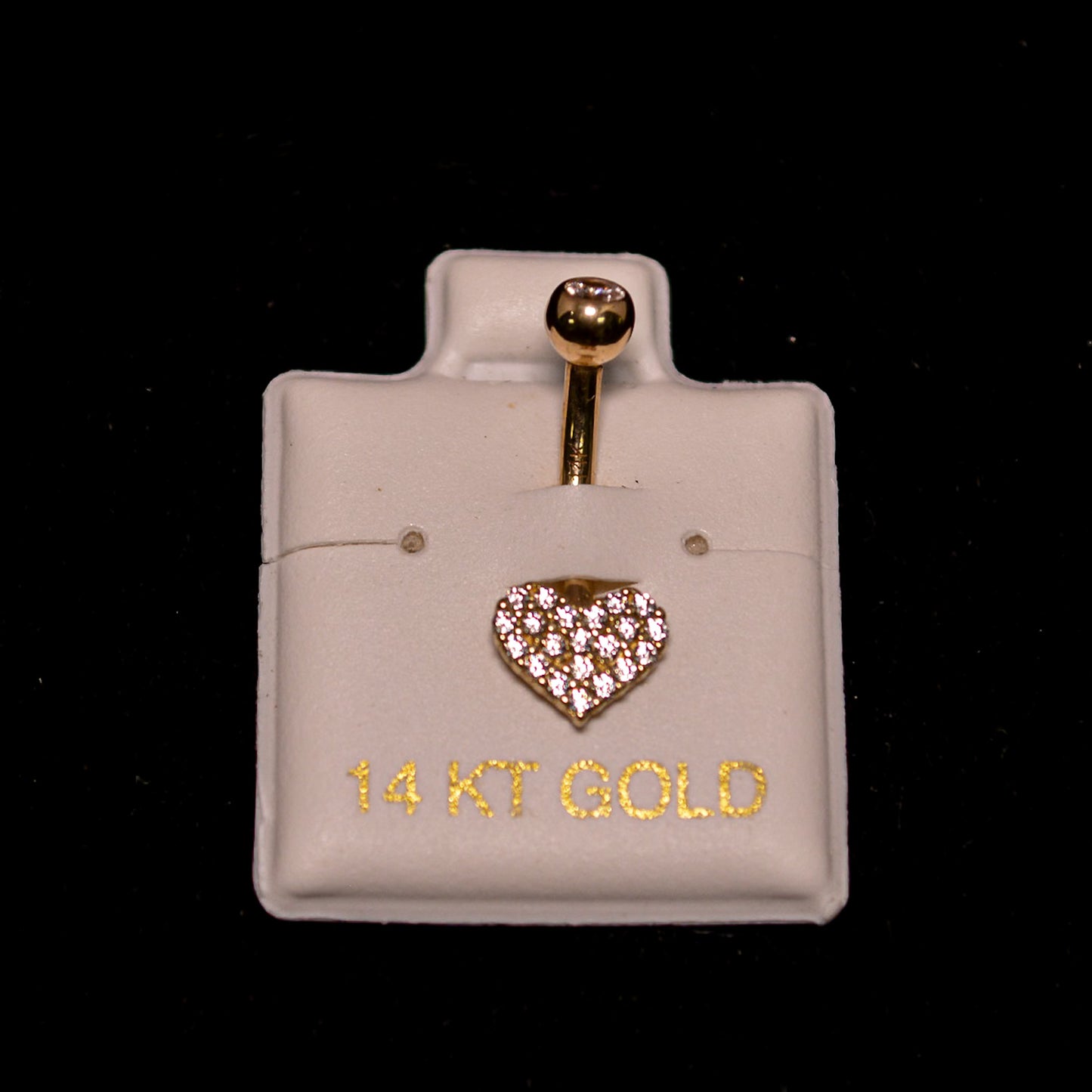 14K Gold Heart Belly Ring – V02