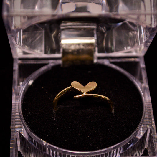 14K Gold Minimalist Heart Ring – Size 7 (1.7g) – A287