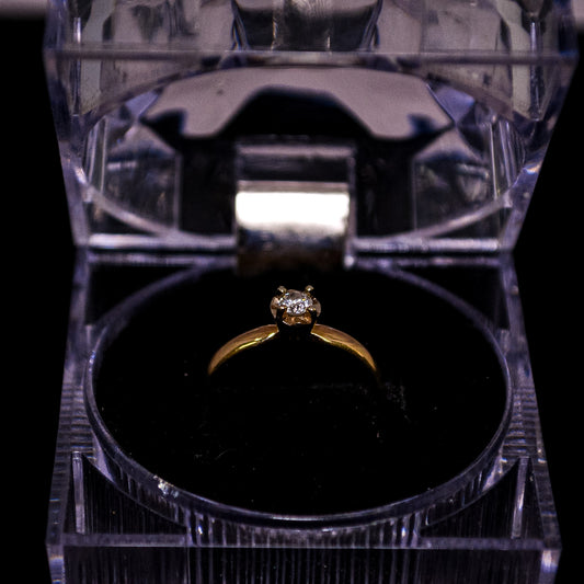Classic Natural Diamond Solitaire Gold Ring – 2.0g – Size 6.5 | A69