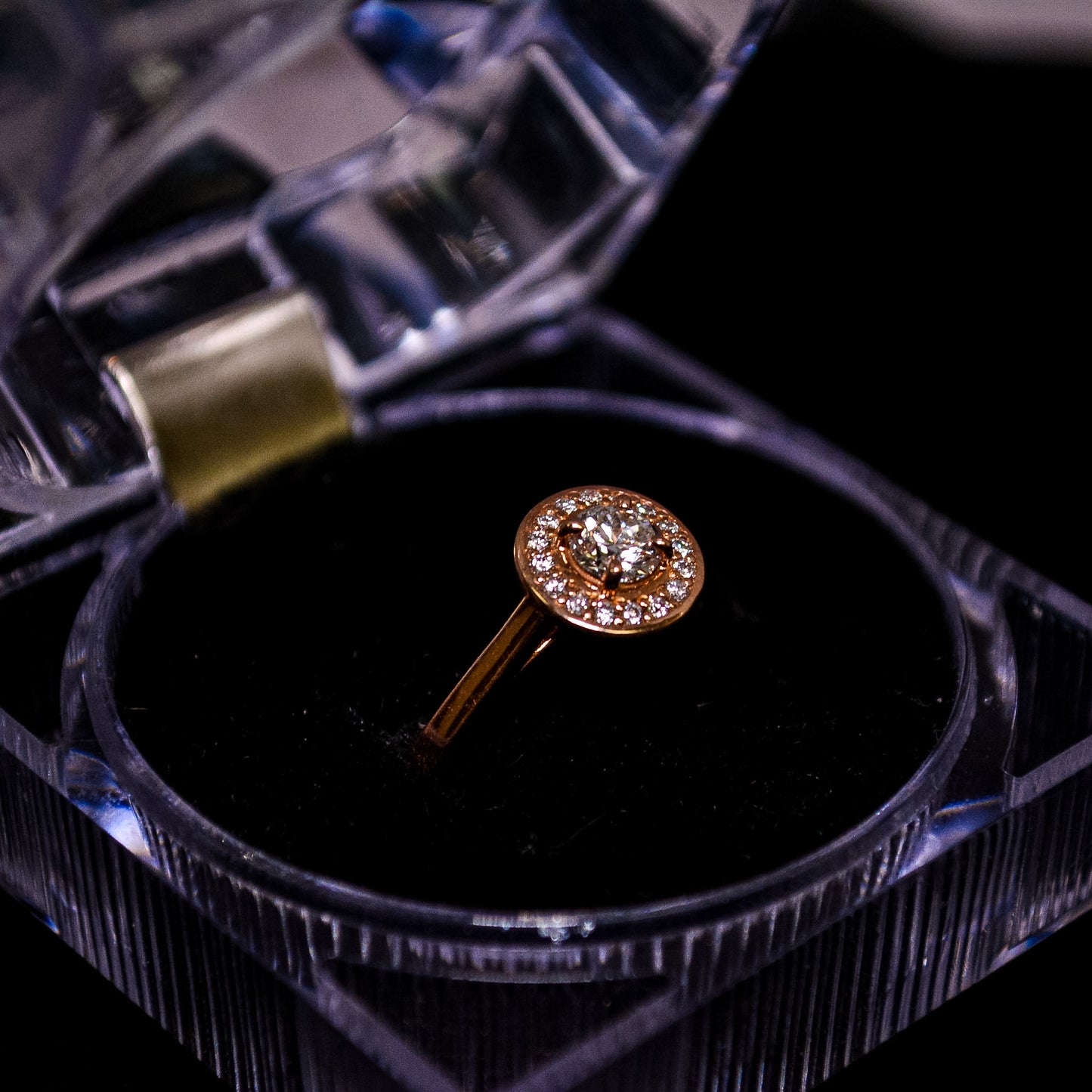 Natural Diamond Halo Engagement Ring – 0.494 CT Center Diamond – G VS2 – Size 7.5 | AL07