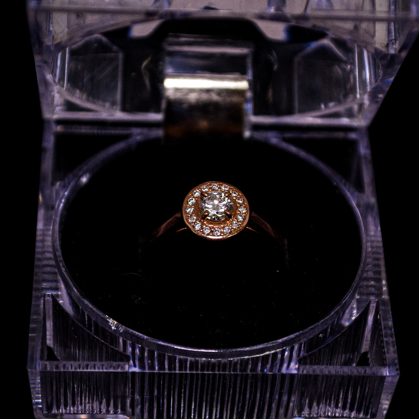 Natural Diamond Halo Engagement Ring – 0.494 CT Center Diamond – G VS2 – Size 7.5 | AL07