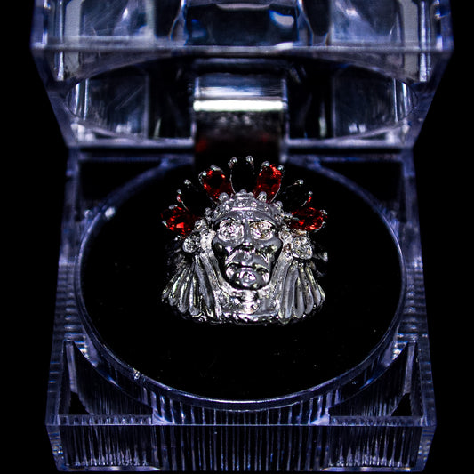Silver Chief Headdress Statement Ring – Size 9 (A13)