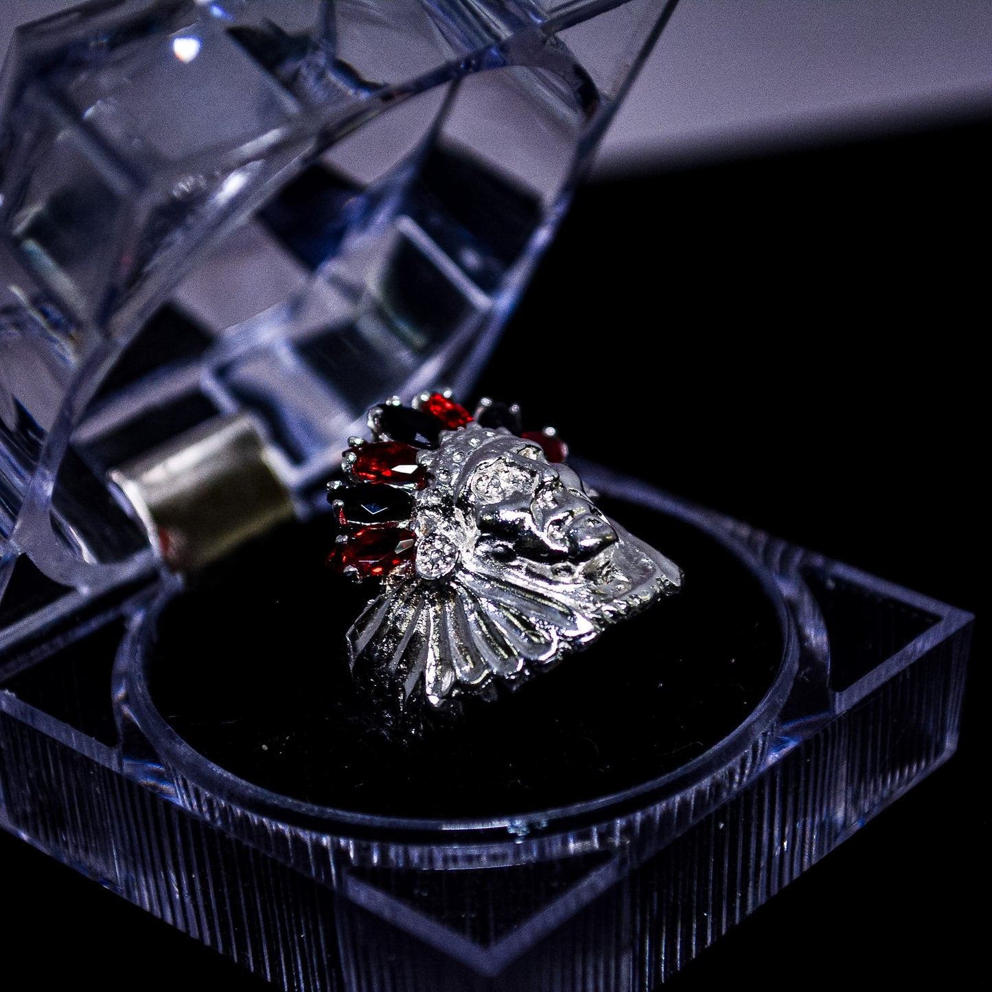 Silver Chief Headdress Statement Ring – Size 9 (A13)