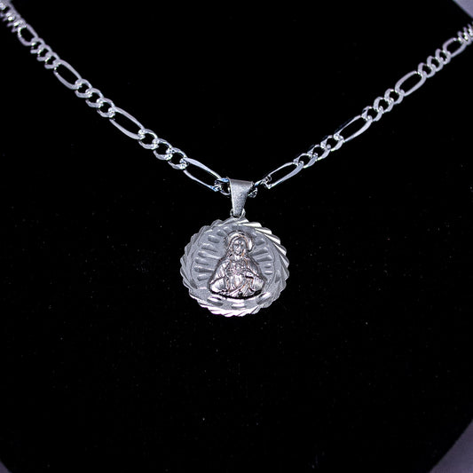 952 Silver Virgin Mary Medallion Pendant – 4.4g | D104