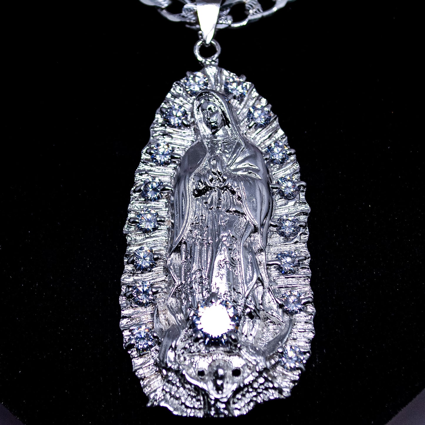 Silver Virgin Mary Statement Pendant – 34.5g | D79
