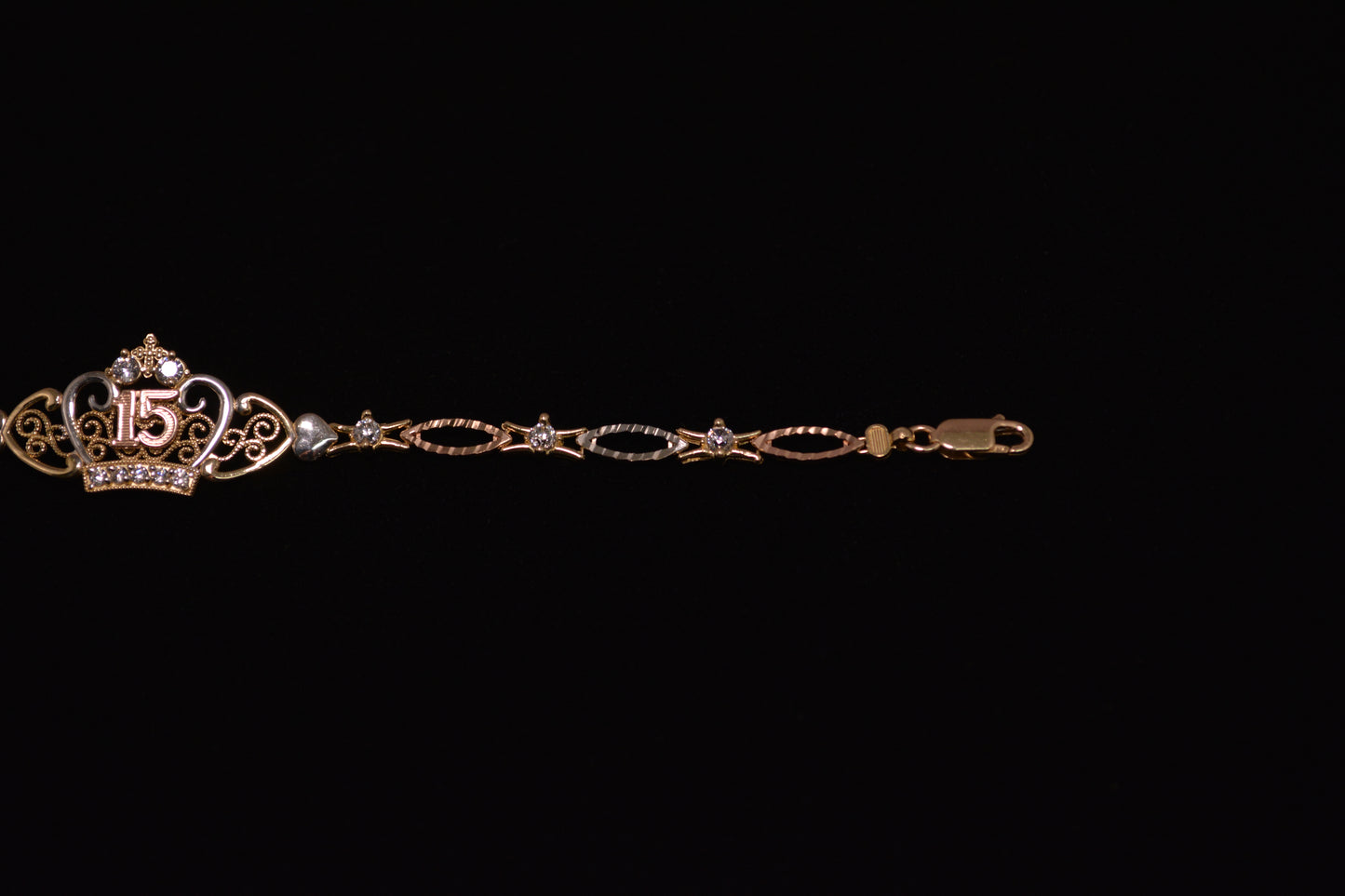 14K Gold “15 Años” Bracelet – Classic Quinceañera Style - #B022