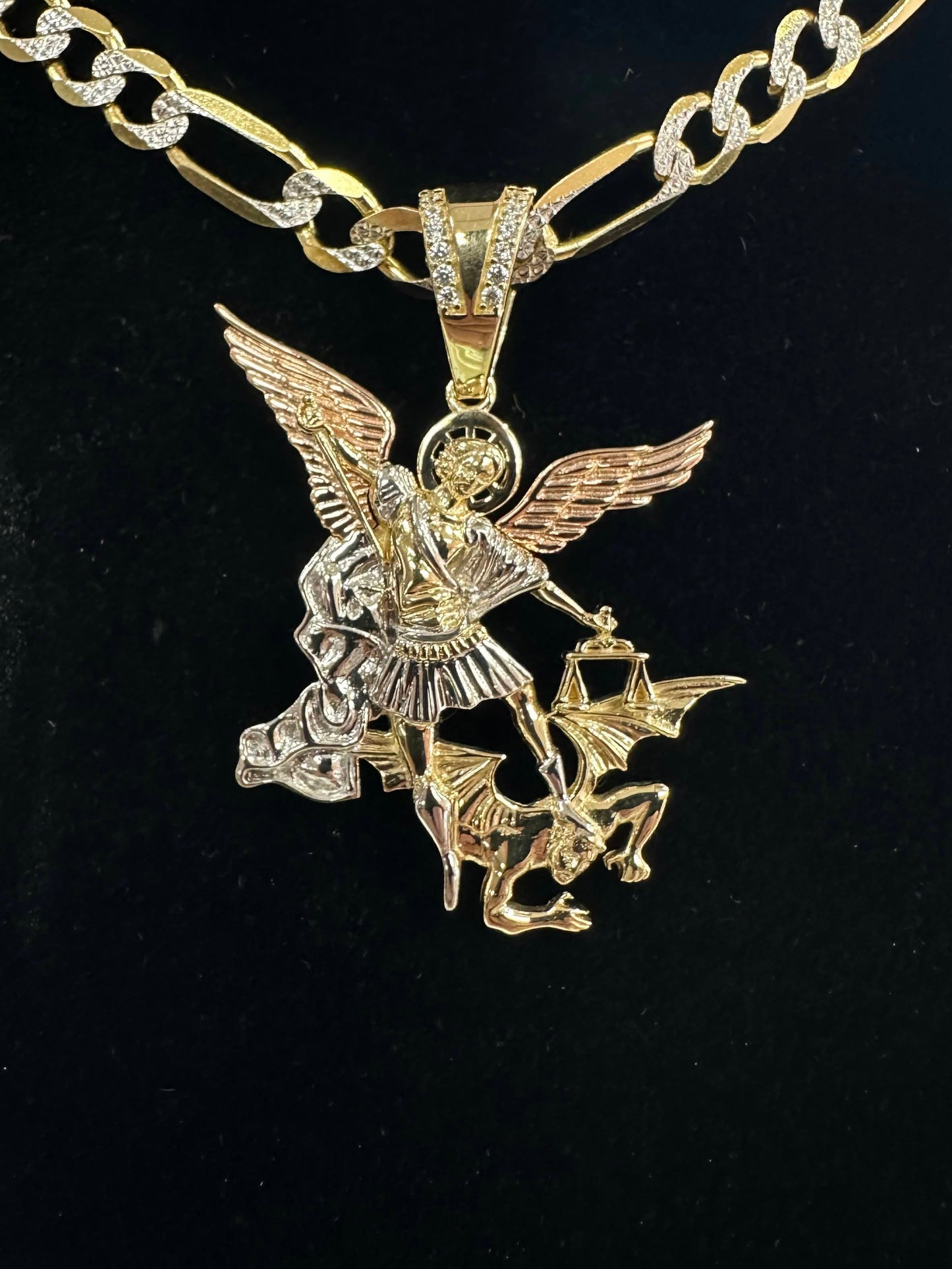 14K Gold “San Miguel" Three-Tone Pendant #D002
