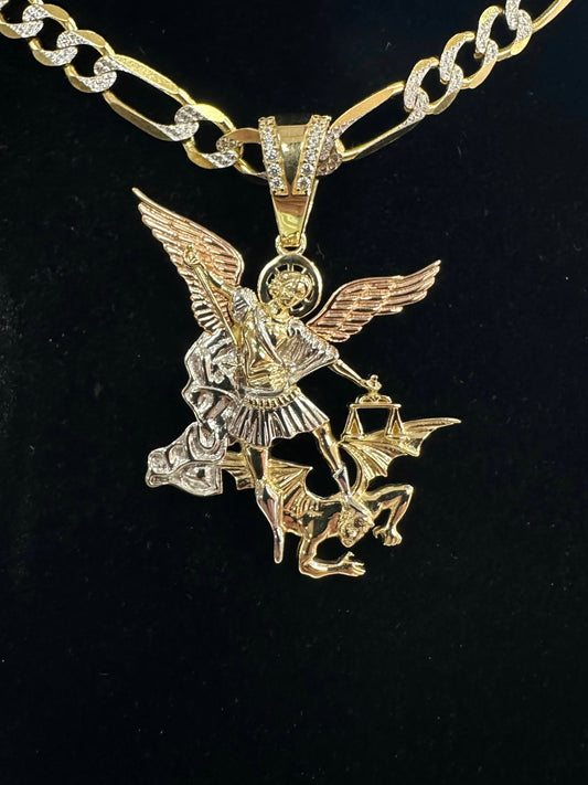 14K Gold “San Miguel" Three-Tone Pendant #D002